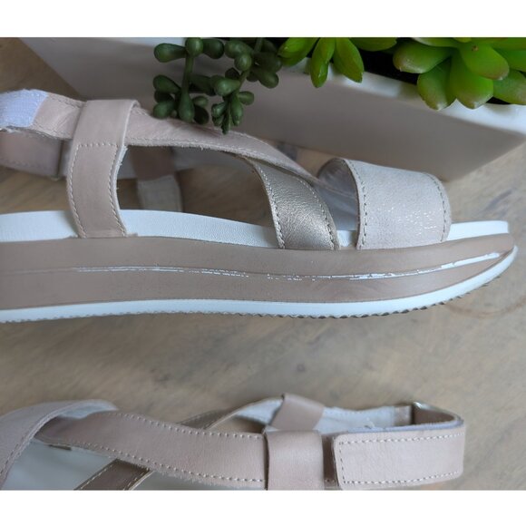 Igi&Co Sindy Sandals White/Taupe Size 40 (US 9.5–10) Made in Italy - Picture 5 of 11